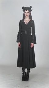 Video of woman wearing Dark In Love black maxi skirt
