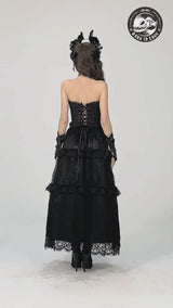 video of goth woman wearing victorian gothic skirt