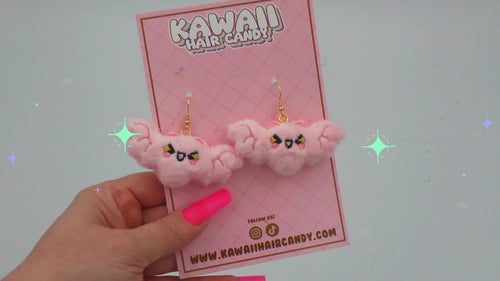 video of plush toy earrings
