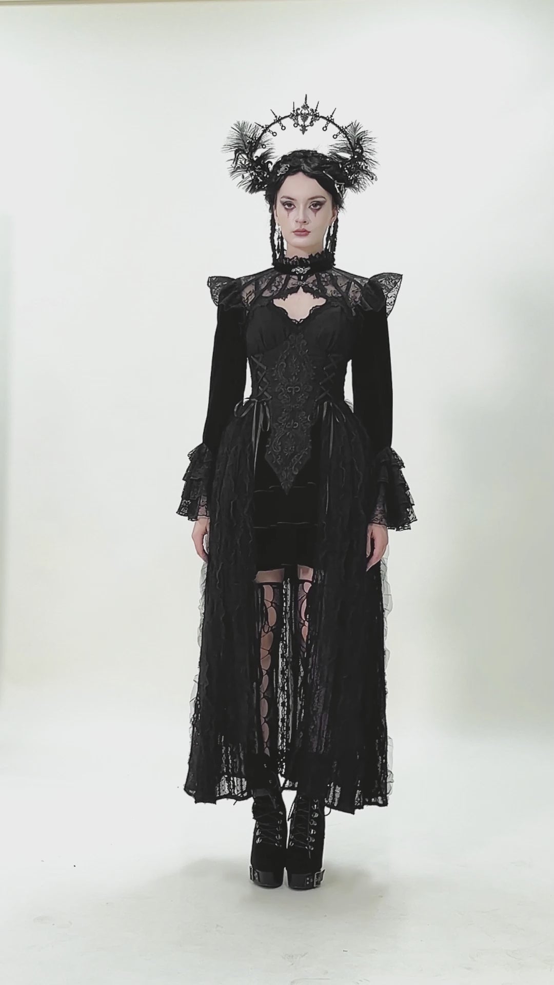 video of gothic woman wearing a gothic outfit by dark in love 