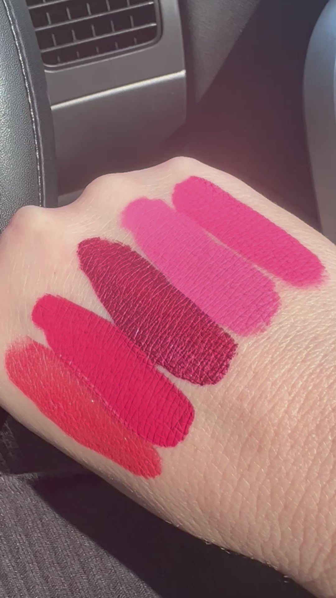 video of gothic lipstick swatches 