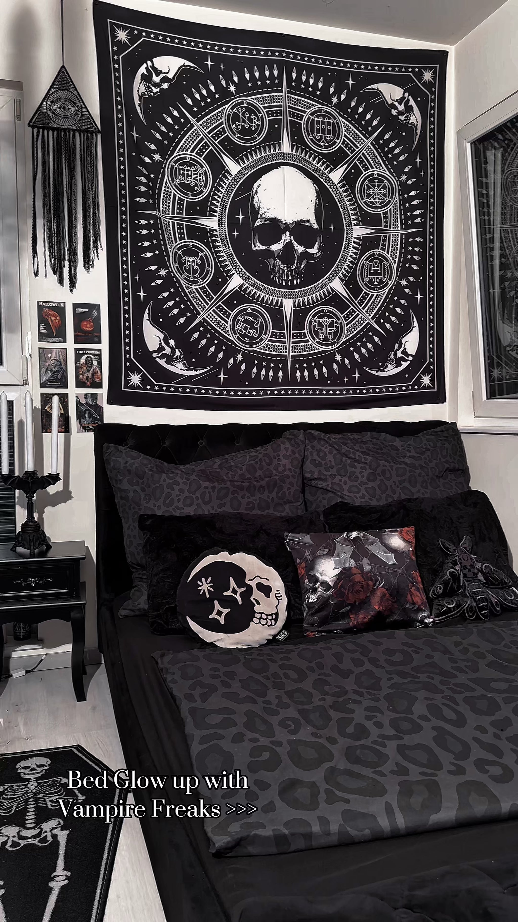 video of gothic bedroom and stationary 