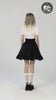 video of a lolita woman wearing a white puff shoulder short sleeve button up blouse