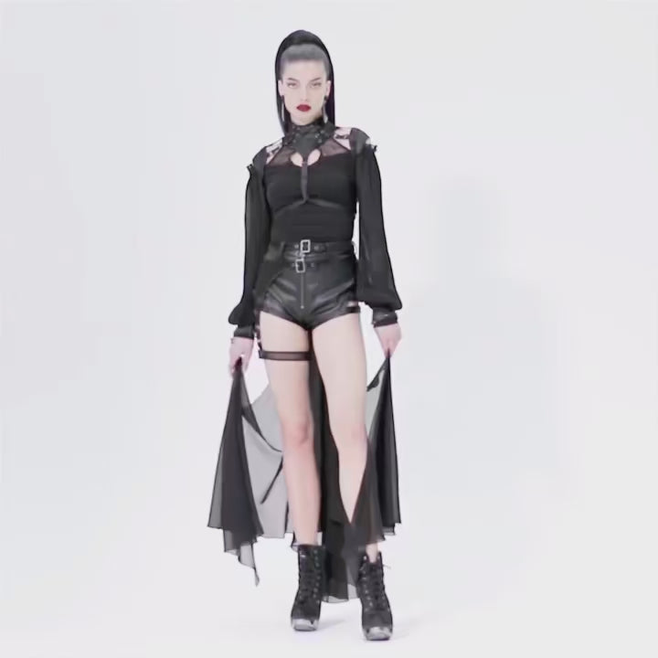 video of woman wearing punk rave harness