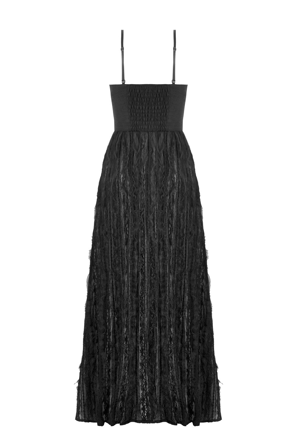 sweetheart neckline long black corset princess dress with a long black lace skirt