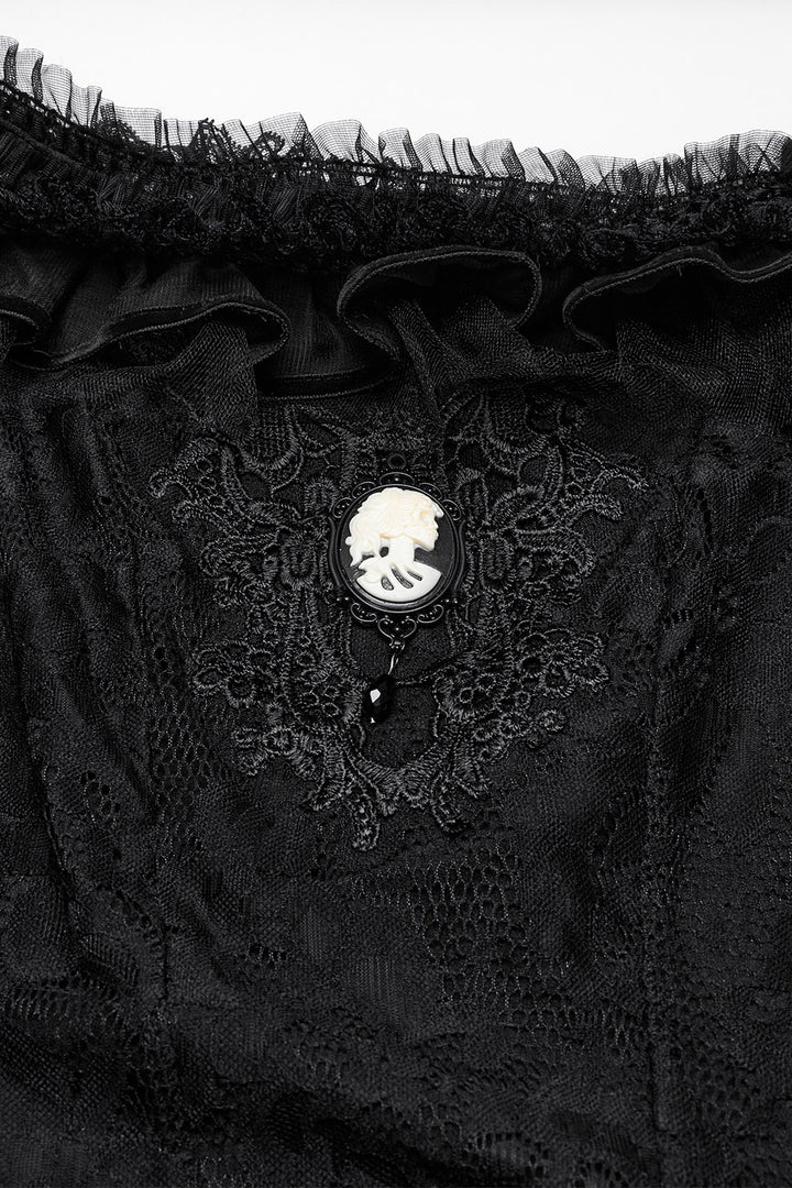 womens victorian goth dress with pendant 
