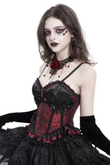 ruffled hem corset bustier top