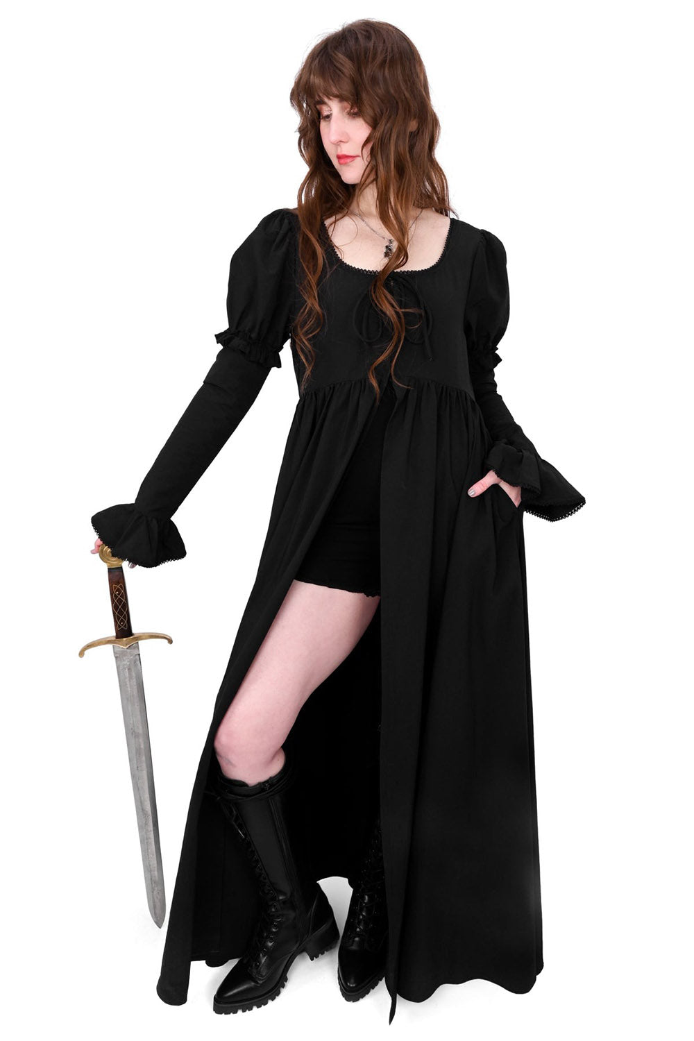 dark medieval goth cardigan duster jacket 