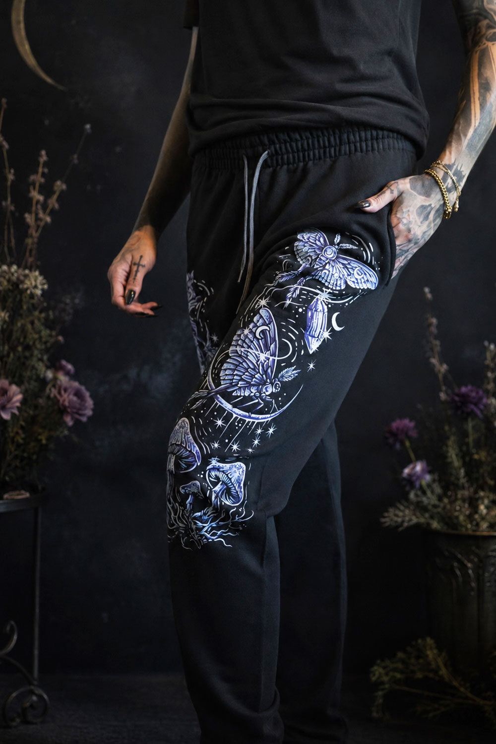 VampireFreaks printed luna moth sweatpants
