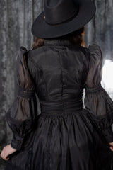 vampire gothic long maxi length woman in black gothic dress