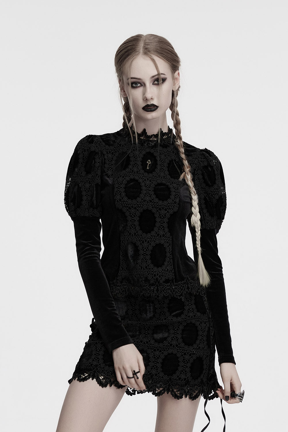 womens puff sleeve gothic top