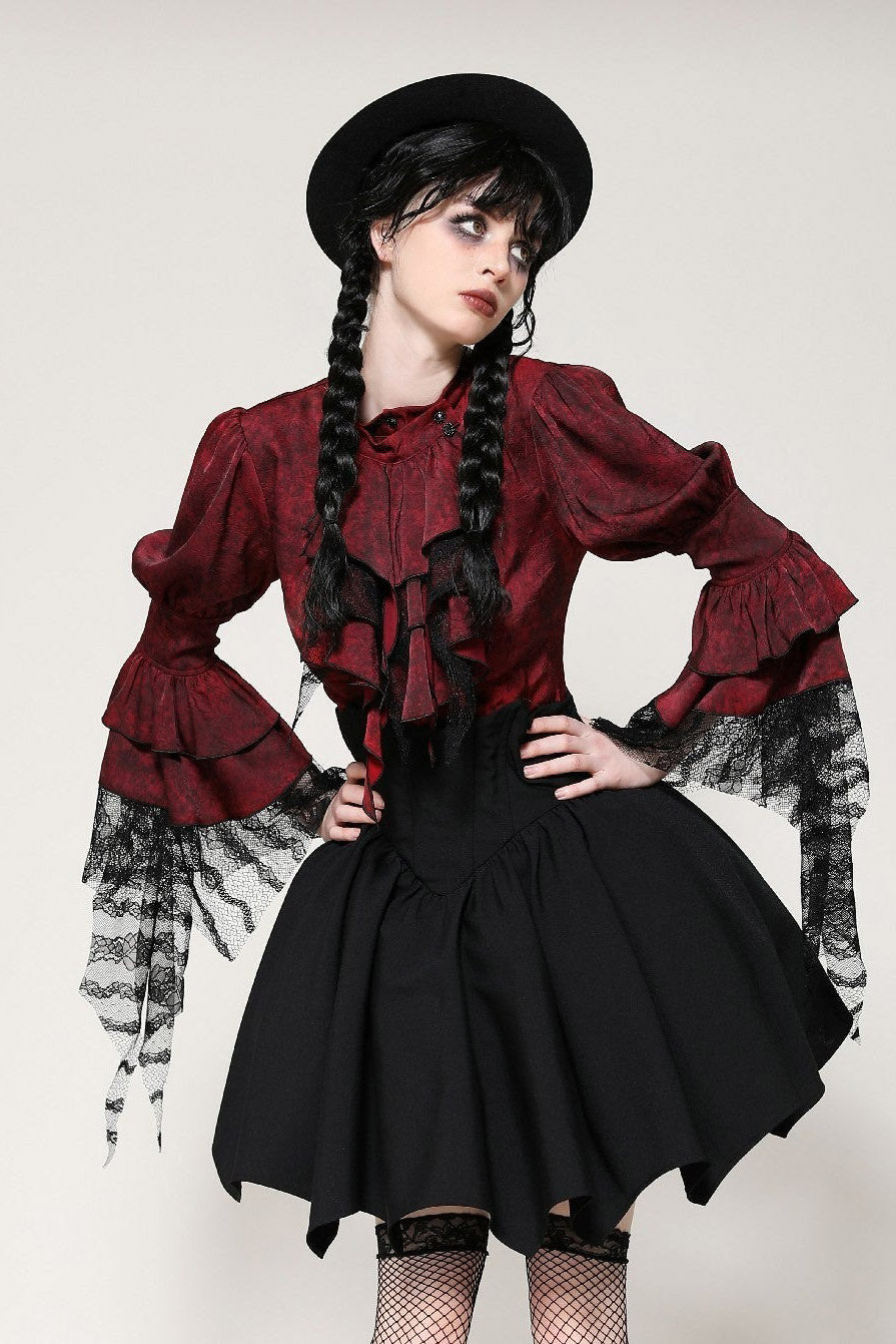 puffed shoulder gothic top