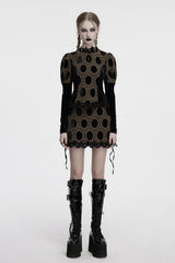 mod puff shoulder long sleeve lace top