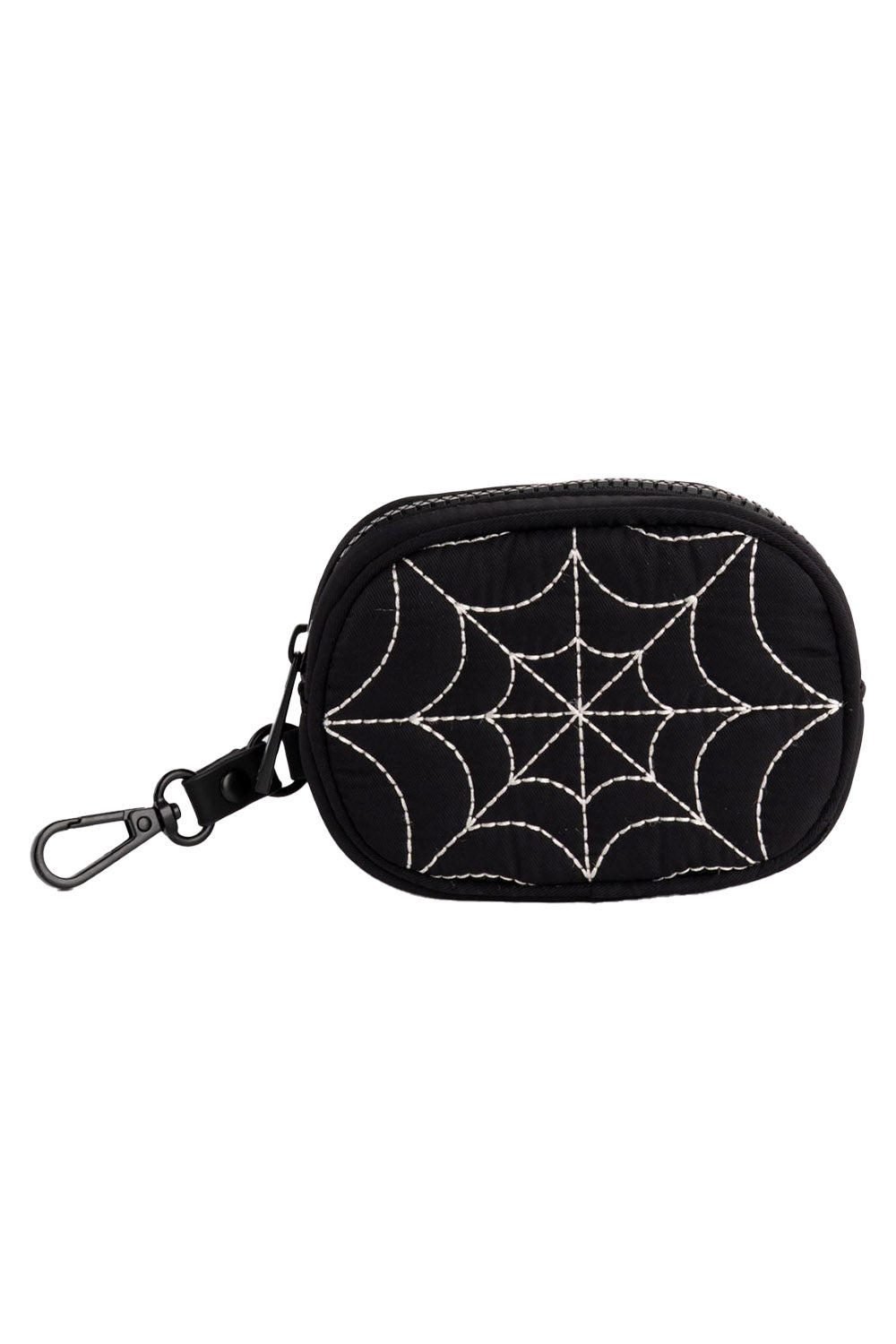 spooky halloween embroidered spiderweb charm keychain 