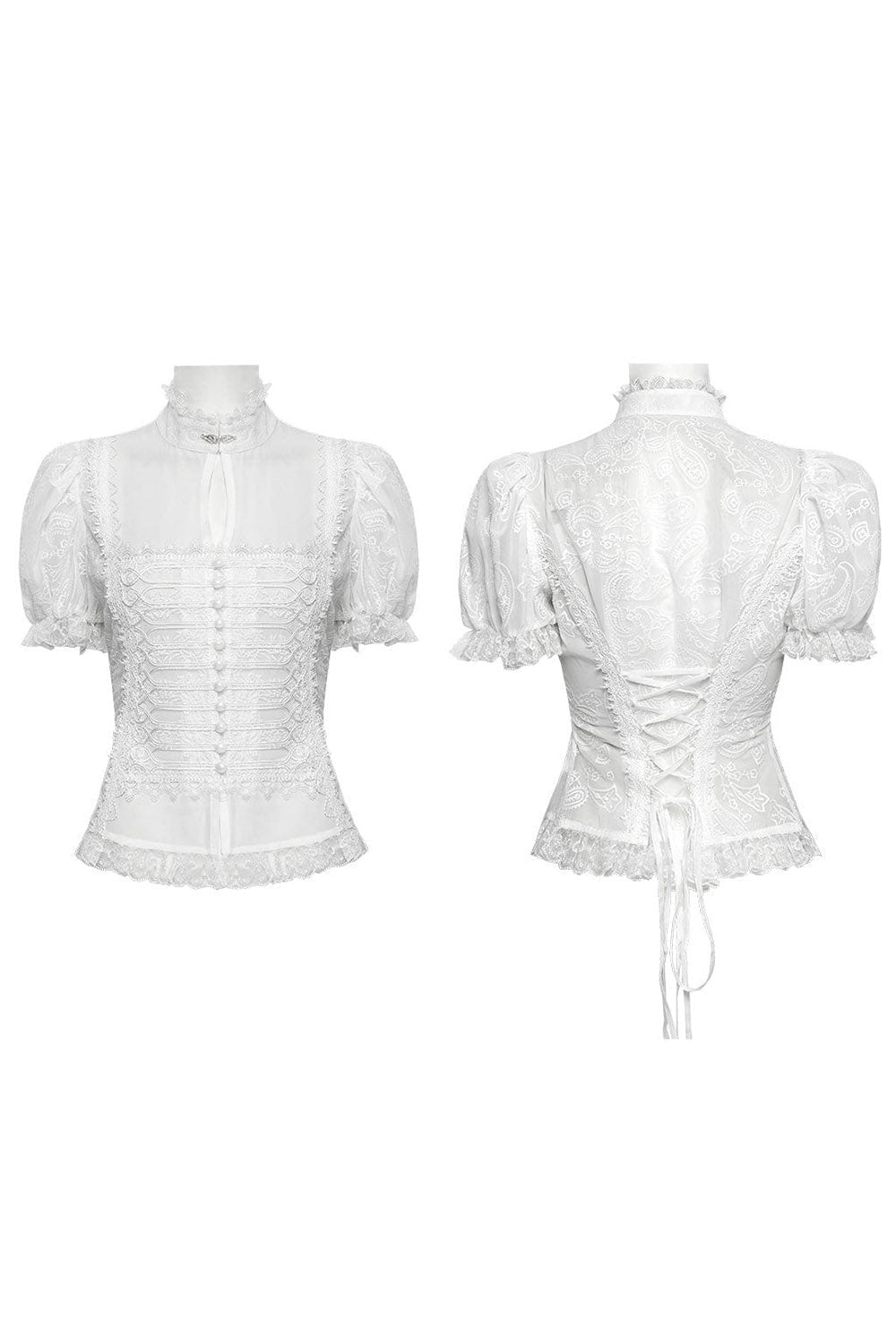 puff shoulder short sleeve lolita top
