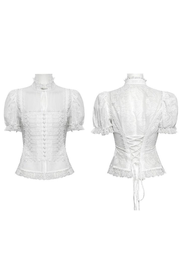 puff shoulder short sleeve lolita top