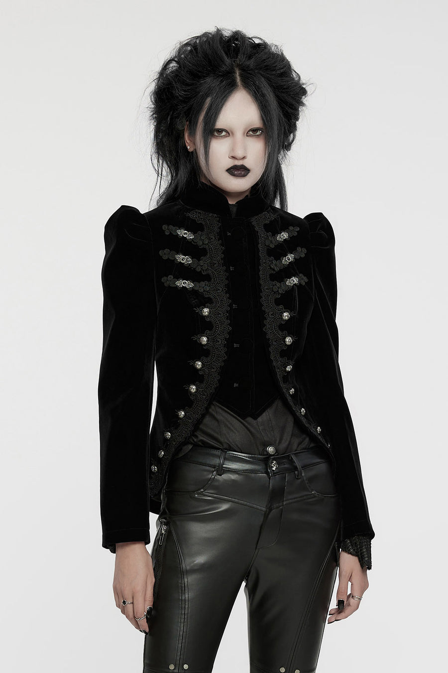 womens black velvet vampire jacket