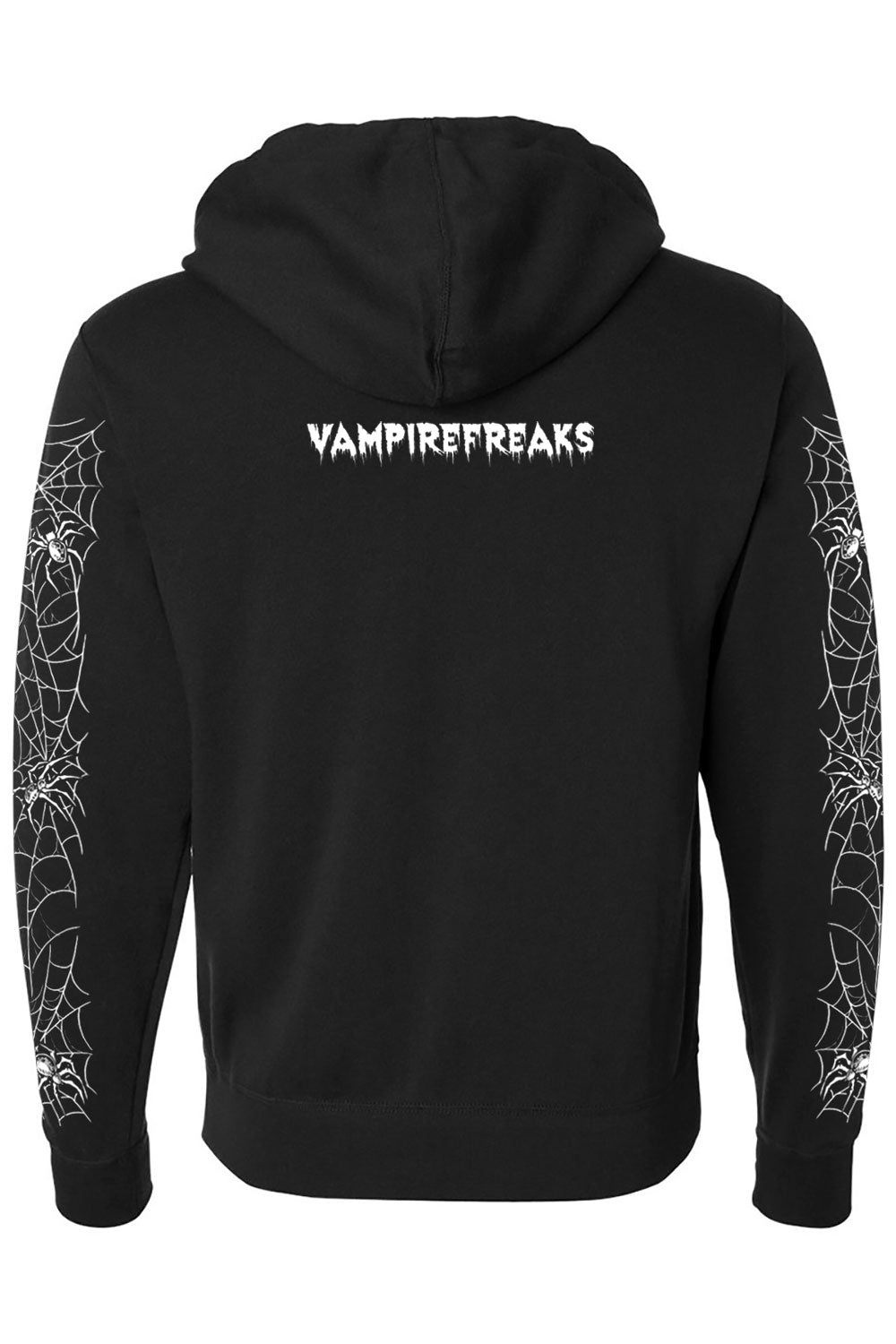 gothic hoodie with web sleeves