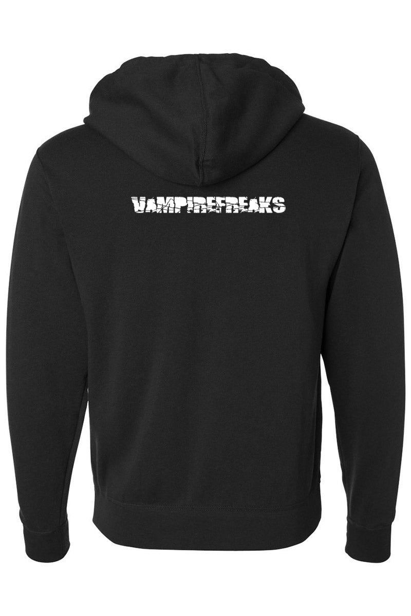 black and white vampirefreaks branded hoodie