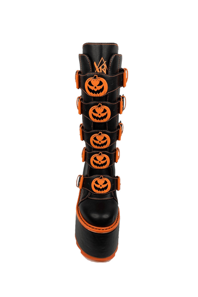spooky jack-o-lantern boots