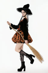 flattering fitted halloween dress with puff sleeves