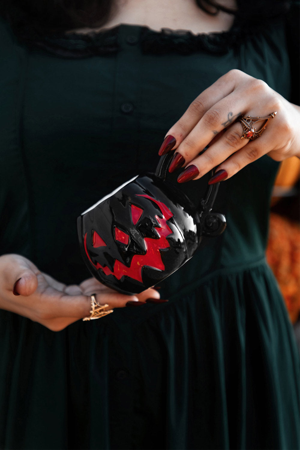 gothic jack-o-lantern 3d pumpkin shaped novelty mug 