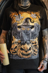 spooky season witch owl shirt