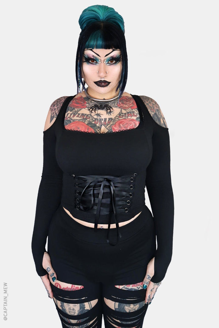 square neckline grunge goth top