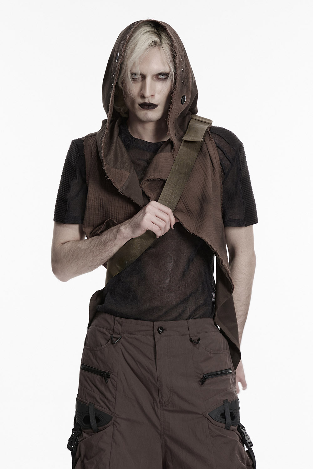 post apocalyptic distressed brown rugged crossbody bag