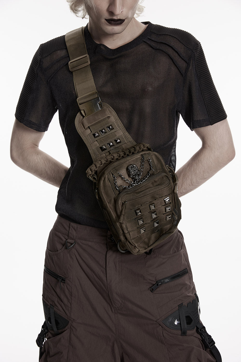 distressed brown rugged crossbody bag