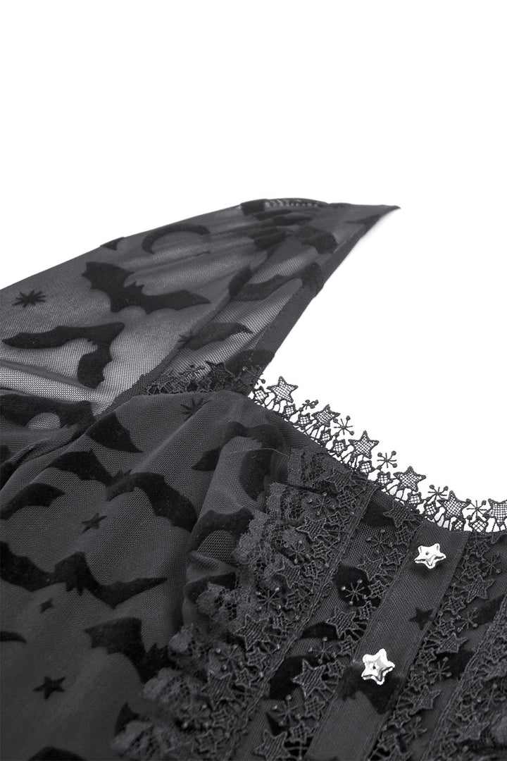 vintage goth dress with ruffles