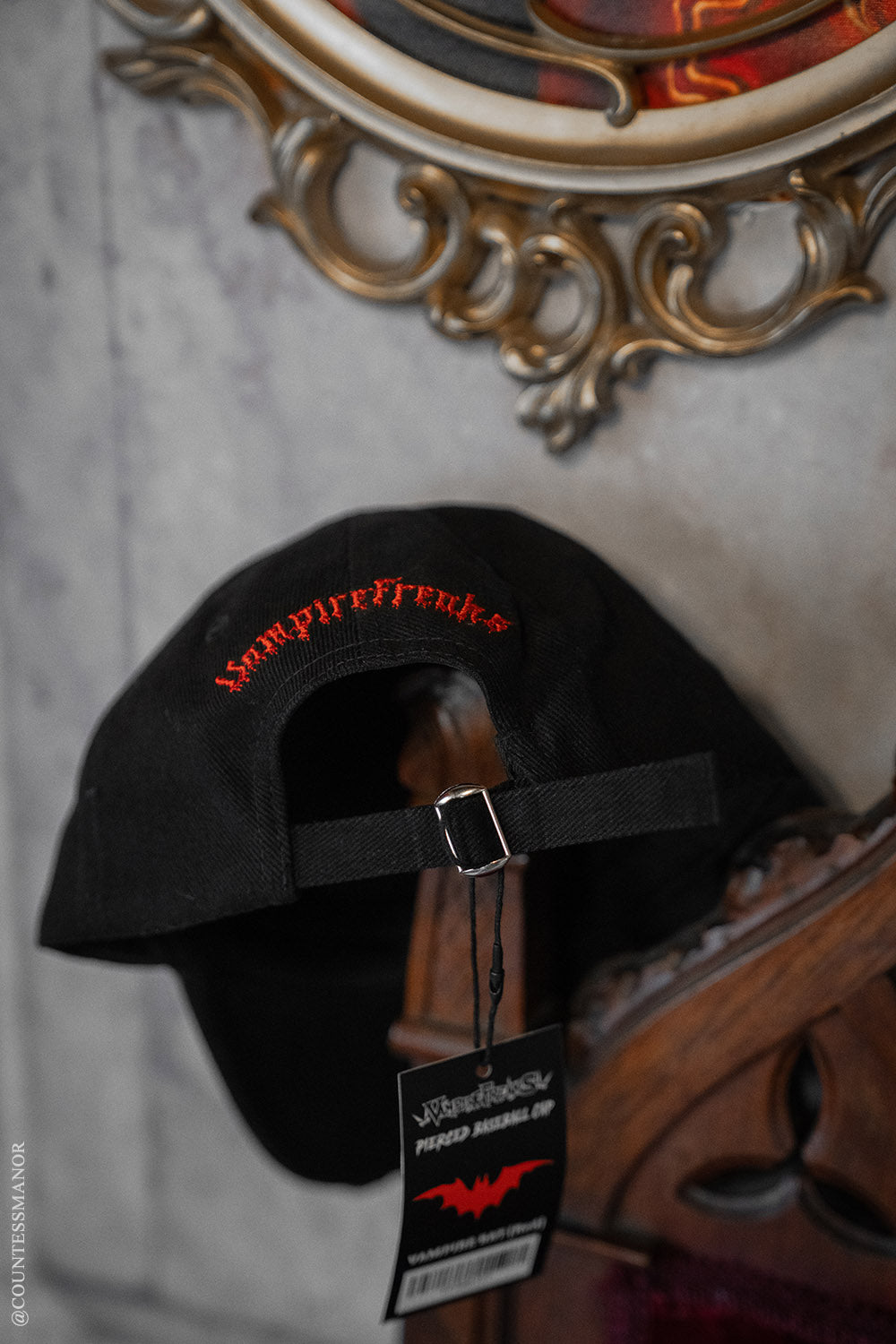 punk piercings baseball hat with vampirefreaks back branding 