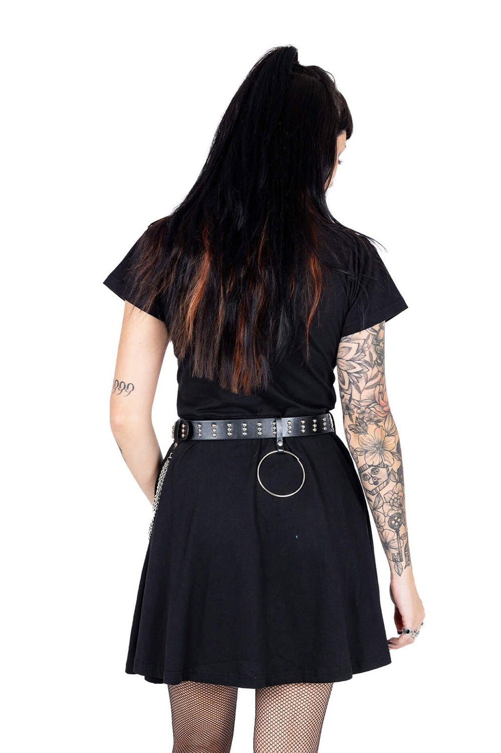 womens gothic studded vegan leather belt