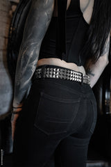 silver pyramid stud belt