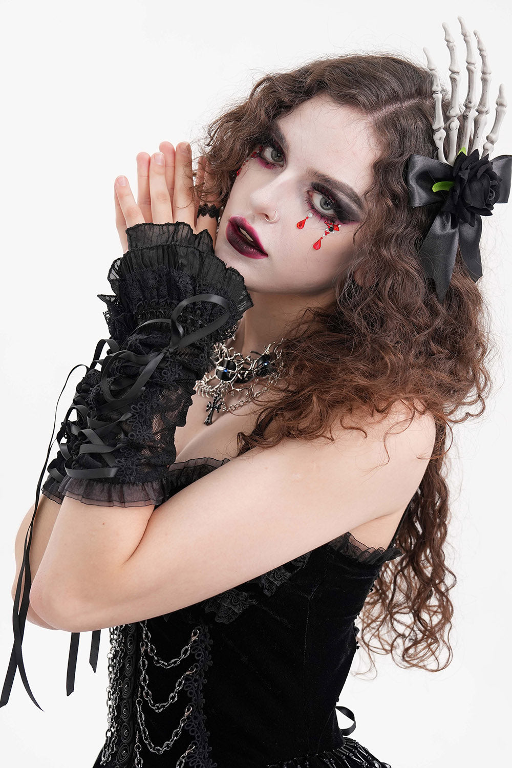 Edwardian goth style gloves