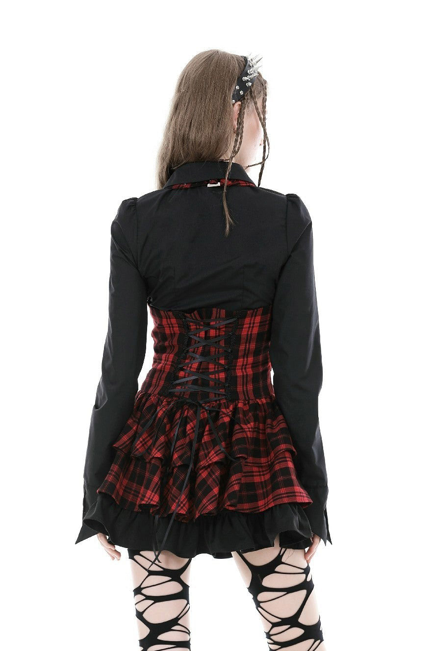 black collar corporate gothic top