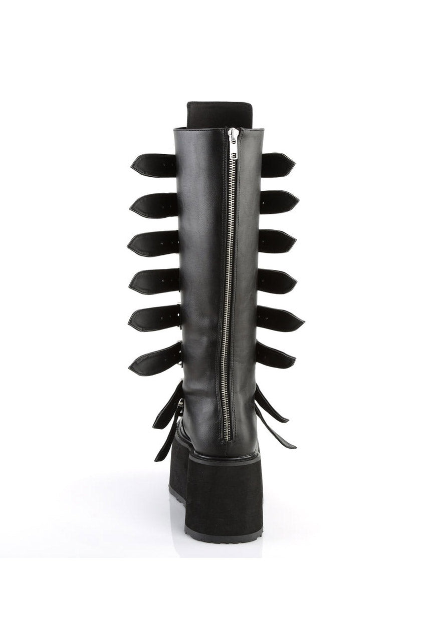 Queen of the DAMNED-318 Boots [Black Vegan Leather]