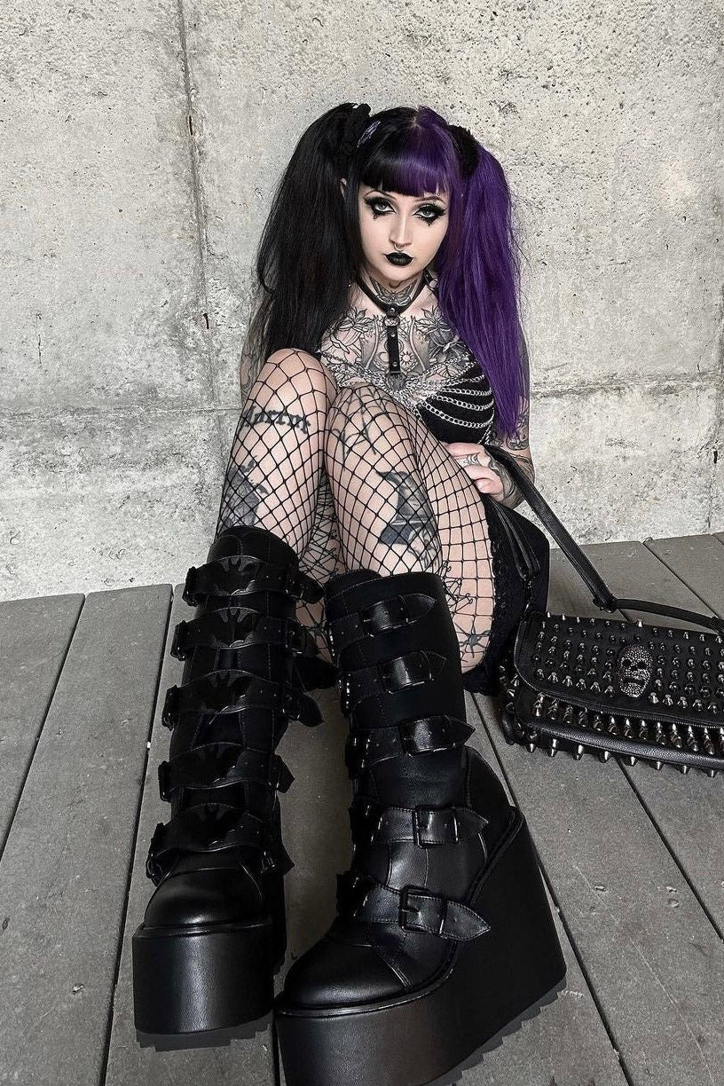 high heel gothic boots