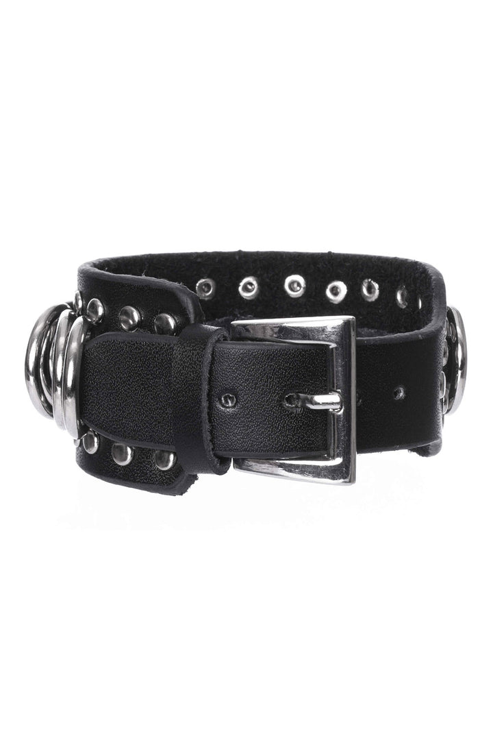 buckled gothic d-ring bracelet