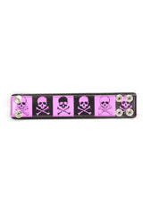 leather punk rock skull bracelet cuff