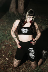 black cotton skull bralette