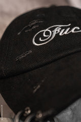 shredded grunge goth hat