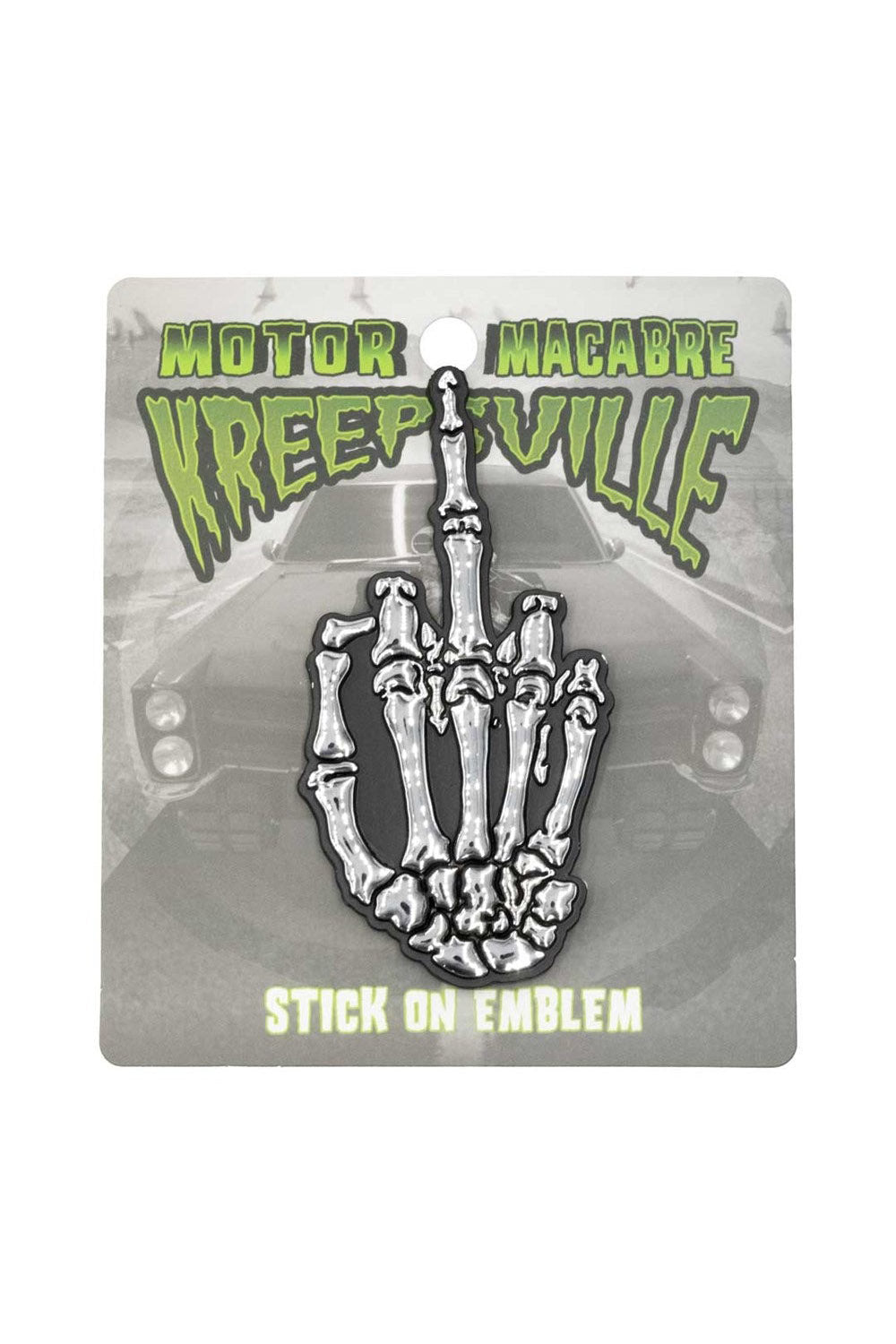 Skeleton Middle Finger Stick on Emblem