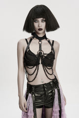 vegan leather gothic chain harness