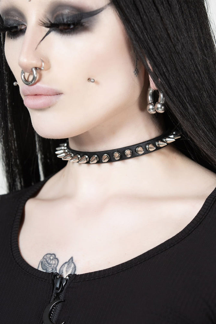 metal spiked goth collar