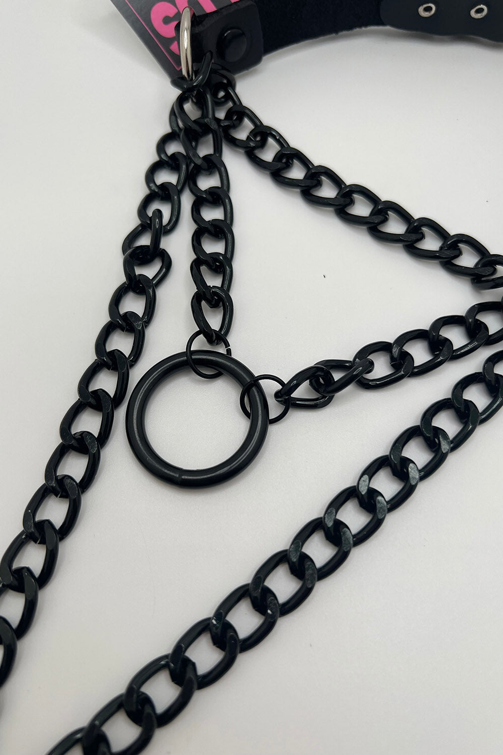 black metal chain collar