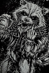 heavy metal raccoon shirt 