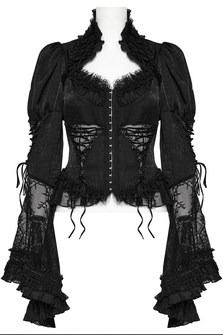 romantic goth ruffled top