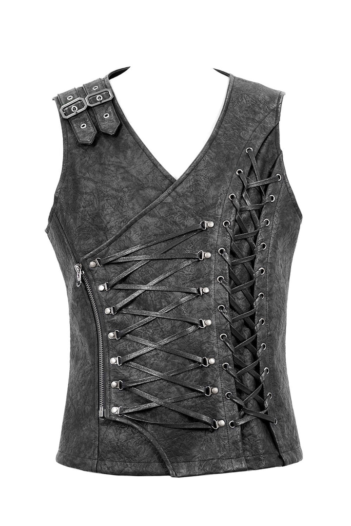 mens distressed grunge goth waistcoat