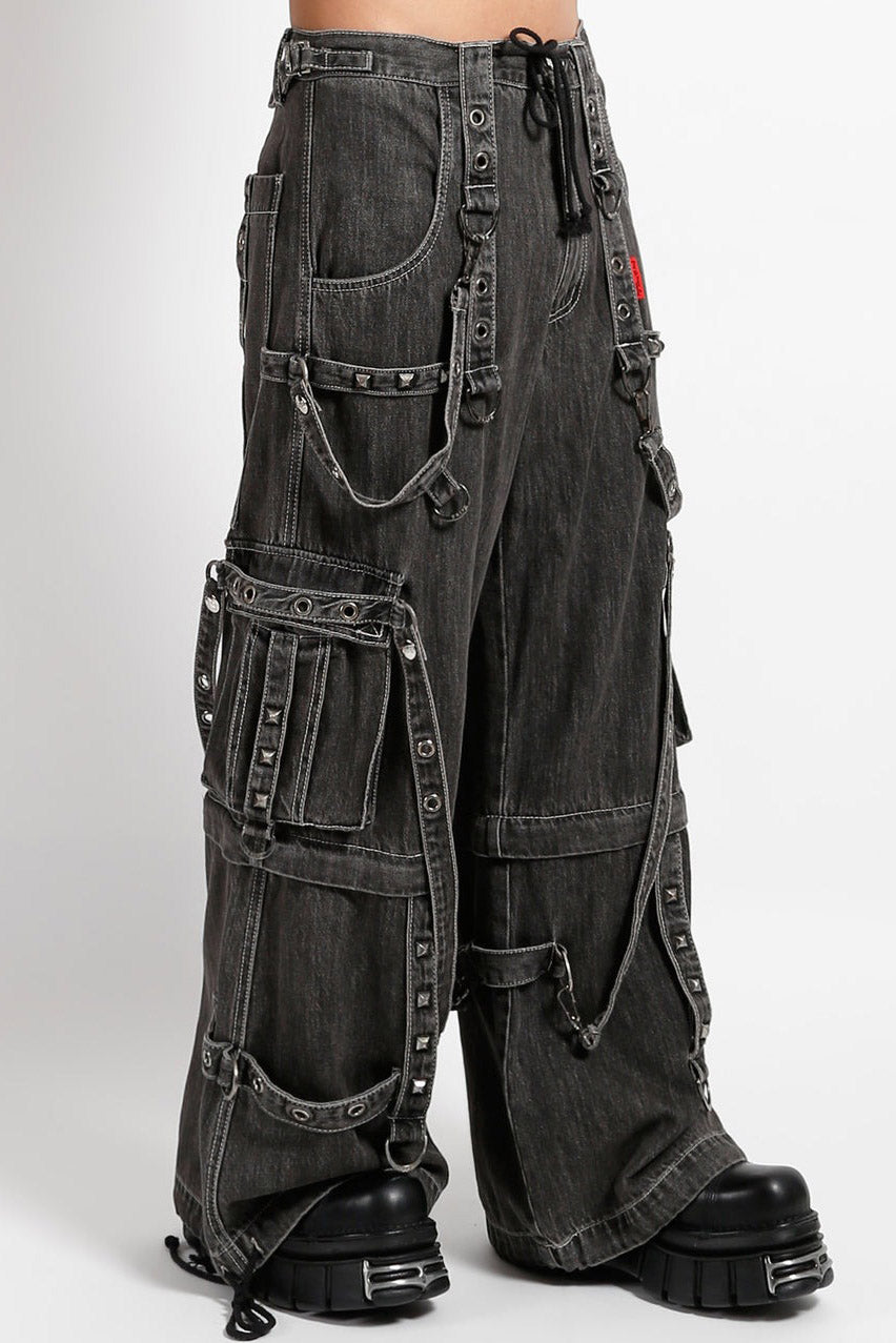 mens baggy punk black denim jeans